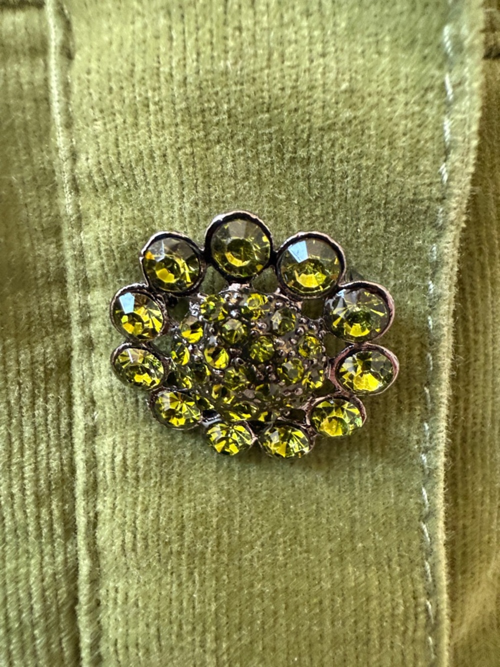 Chico's Olive Green Button-Front Jean Jacket - Picture 3 of 3